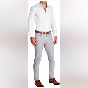 State& Liberty Athletic Fit Stretch Tech Chino - Light grey New